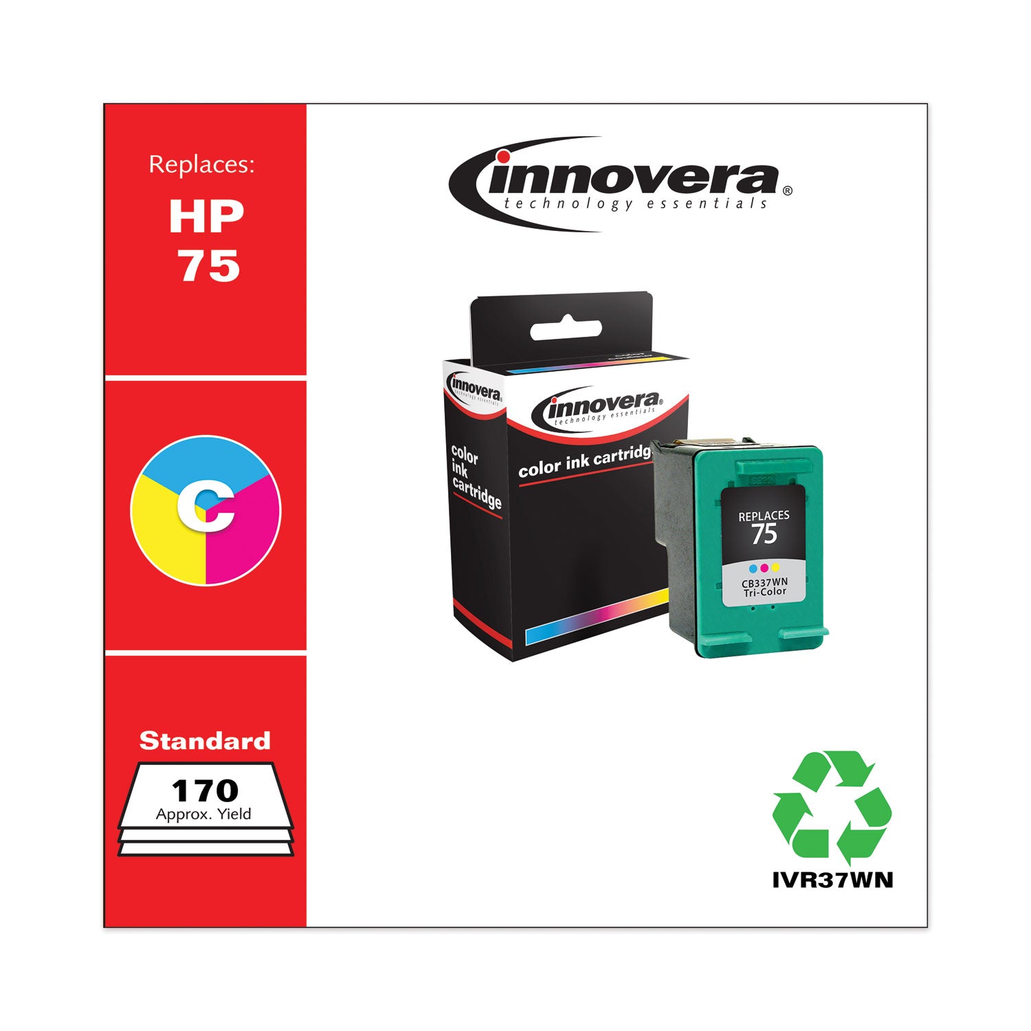 Innovera® Remanufactured Tri-Color Ink, Replacement for 75 (CB337WN), 170 Page-Yield