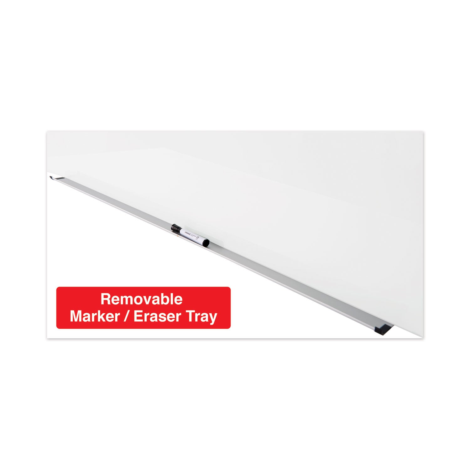 Universal® Frameless Magnetic Glass Marker Board, 36 x 24, Translucent Frost Surface