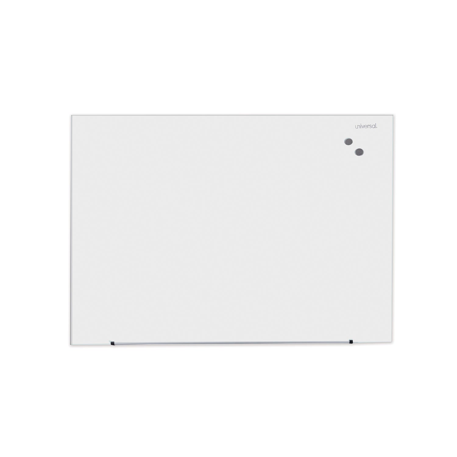 Frameless Magnetic Glass Marker Board, 48 x 36, White Surface