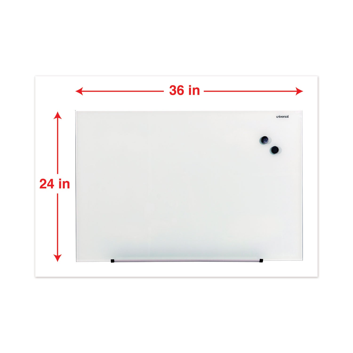 Universal® Frameless Magnetic Glass Marker Board, 36 x 24, Translucent Frost Surface