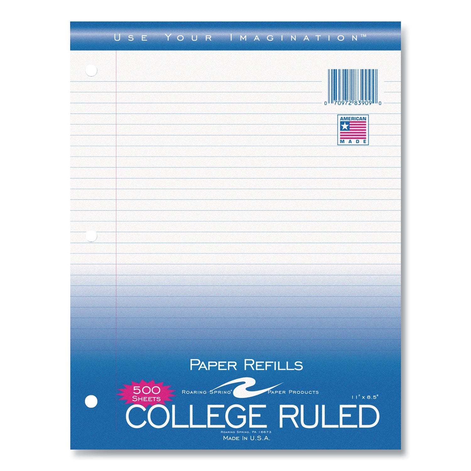 Roaring Spring® Notebook Filler Paper, 8.5 x 11, College Rule, 500/Pack