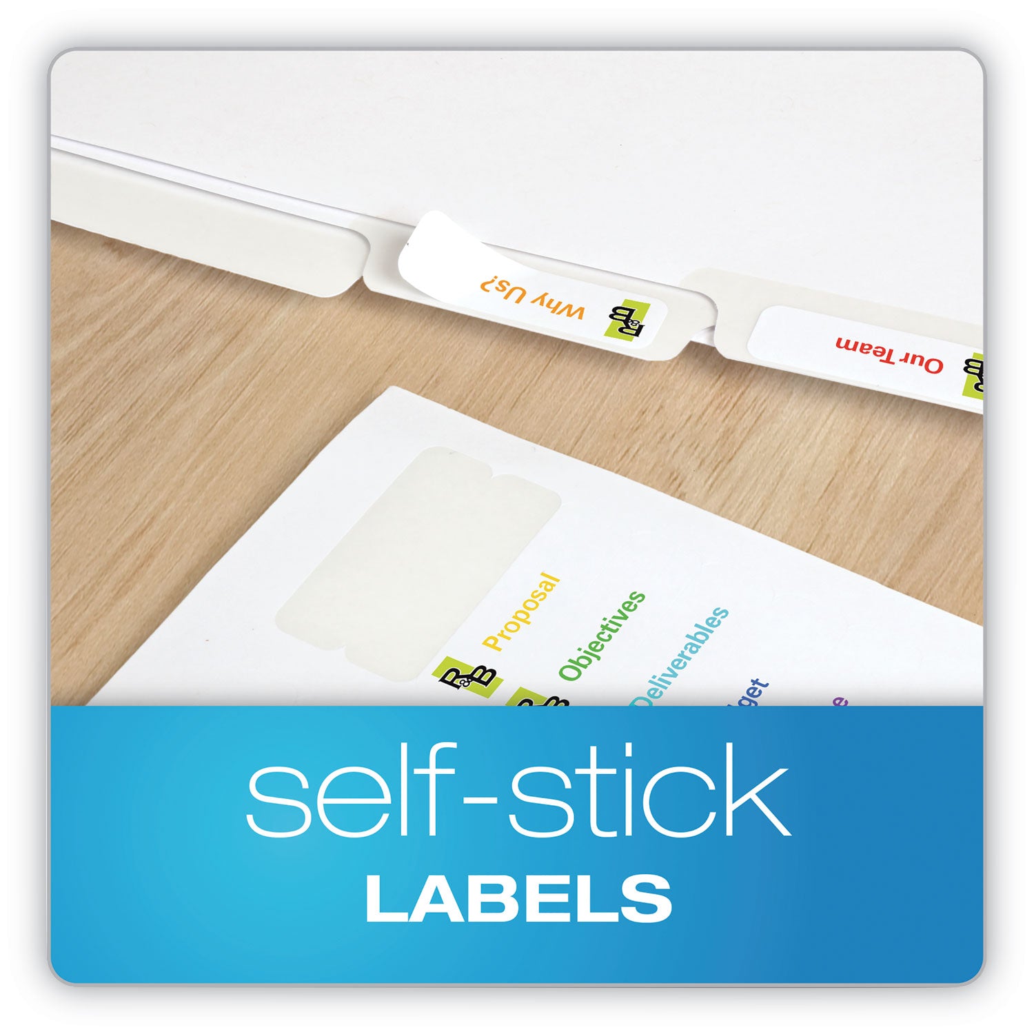 Oxford™ Custom Label Tab Dividers with Self-Adhesive Tab Labels, 5-Tab, 11 x 8.5, White, 25 Sets