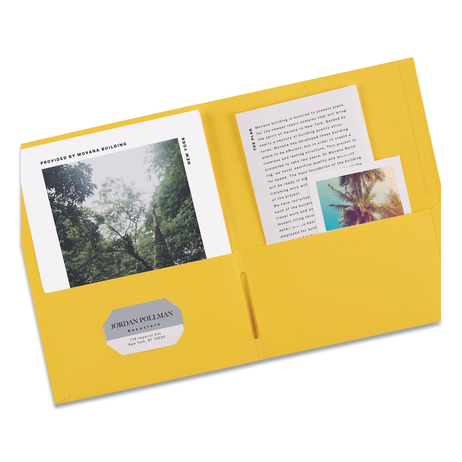 Avery® Two-Pocket Folder, 40-Sheet Capacity, 11 x 8.5, Yellow, 25/Box