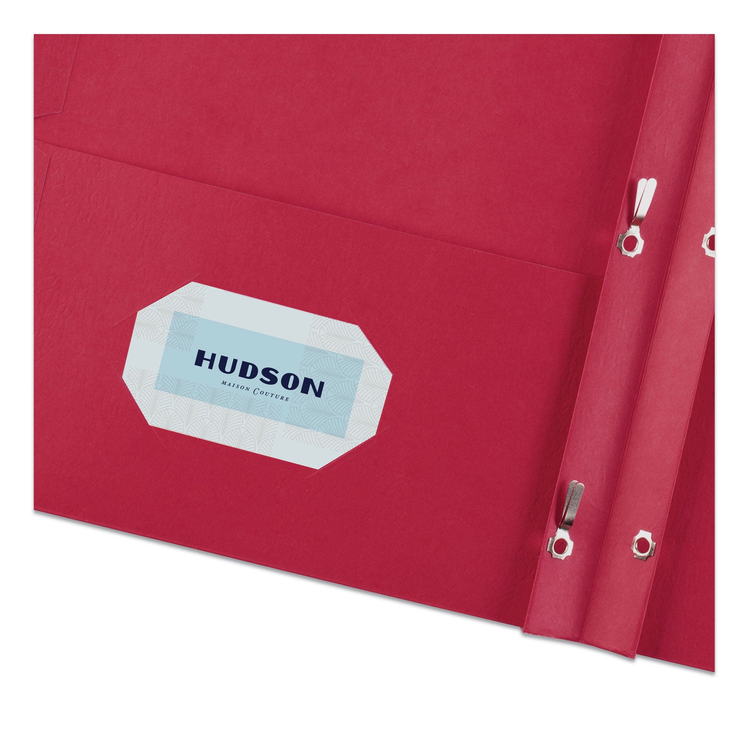 Avery® Two-Pocket Folder, Prong Fastener, 0.5" Capacity, 11 x 8.5, Red, 25/Box