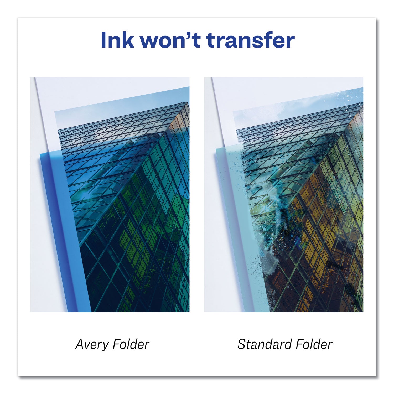 Avery® Plastic Two-Pocket Folder, 20-Sheet Capacity, 11 x 8.5, Translucent Blue