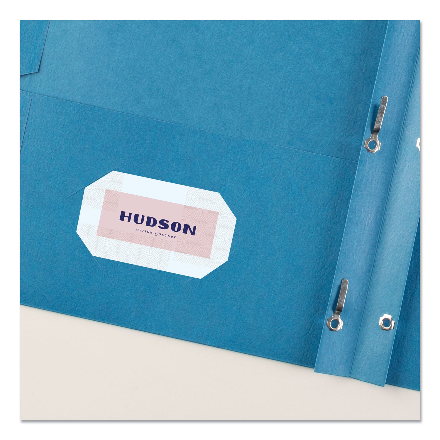 Avery® Two-Pocket Folder, Prong Fastener, 0.5" Capacity, 11 x 8.5, Light Blue, 25/Box