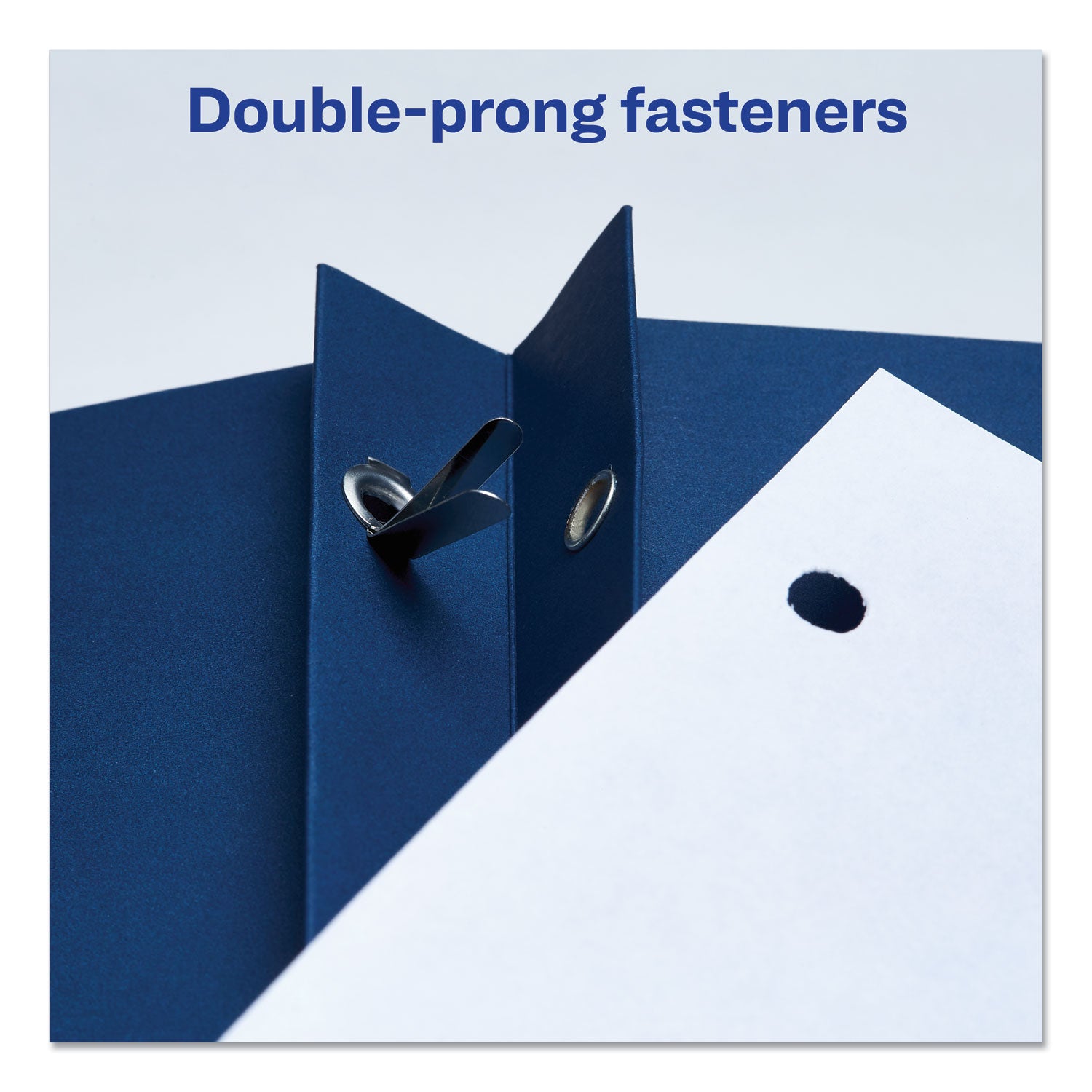 Avery® Two-Pocket Folder, Prong Fastener, 0.5" Capacity, 11 x 8.5, Dark Blue, 25/Box