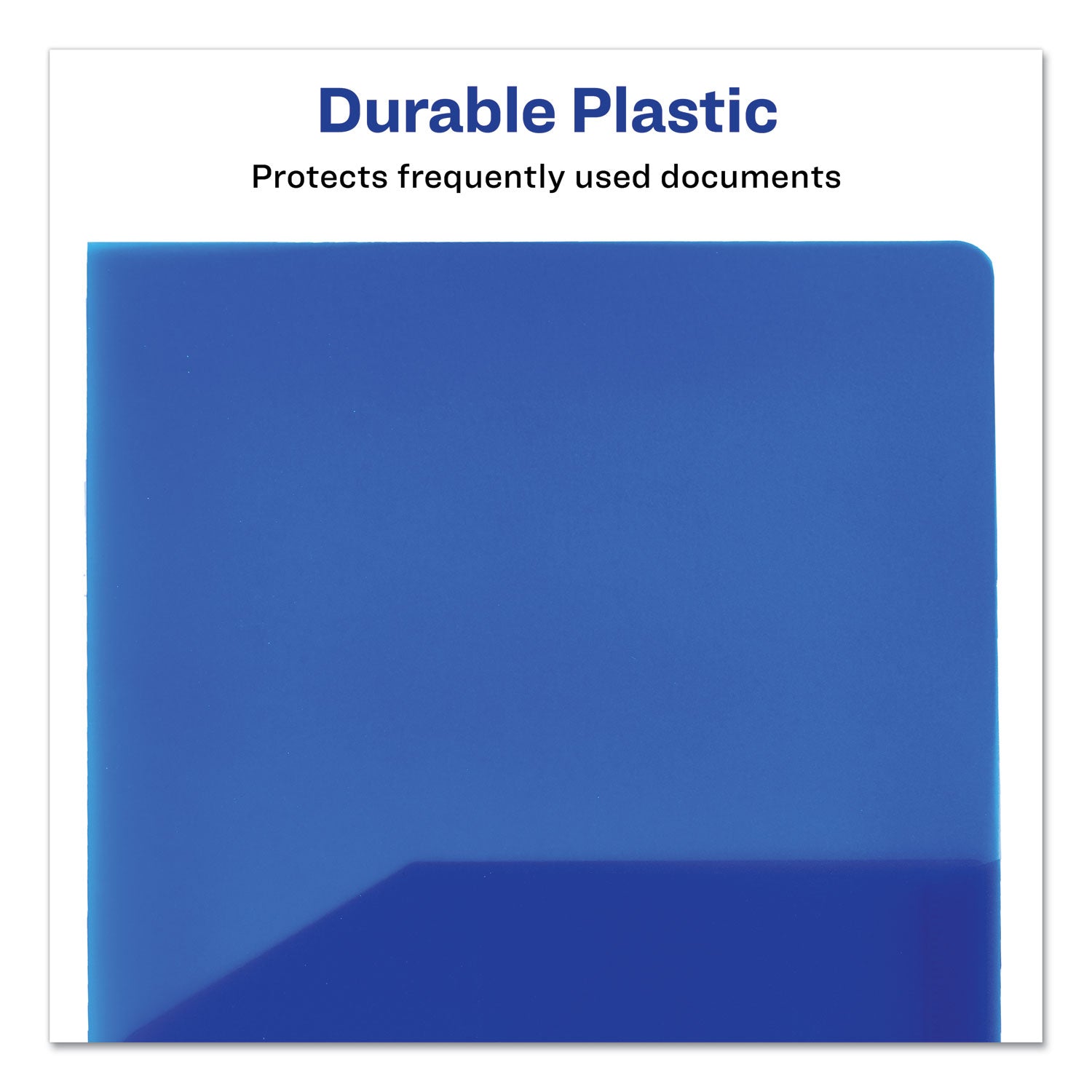 Avery® Plastic Two-Pocket Folder, 20-Sheet Capacity, 11 x 8.5, Translucent Blue