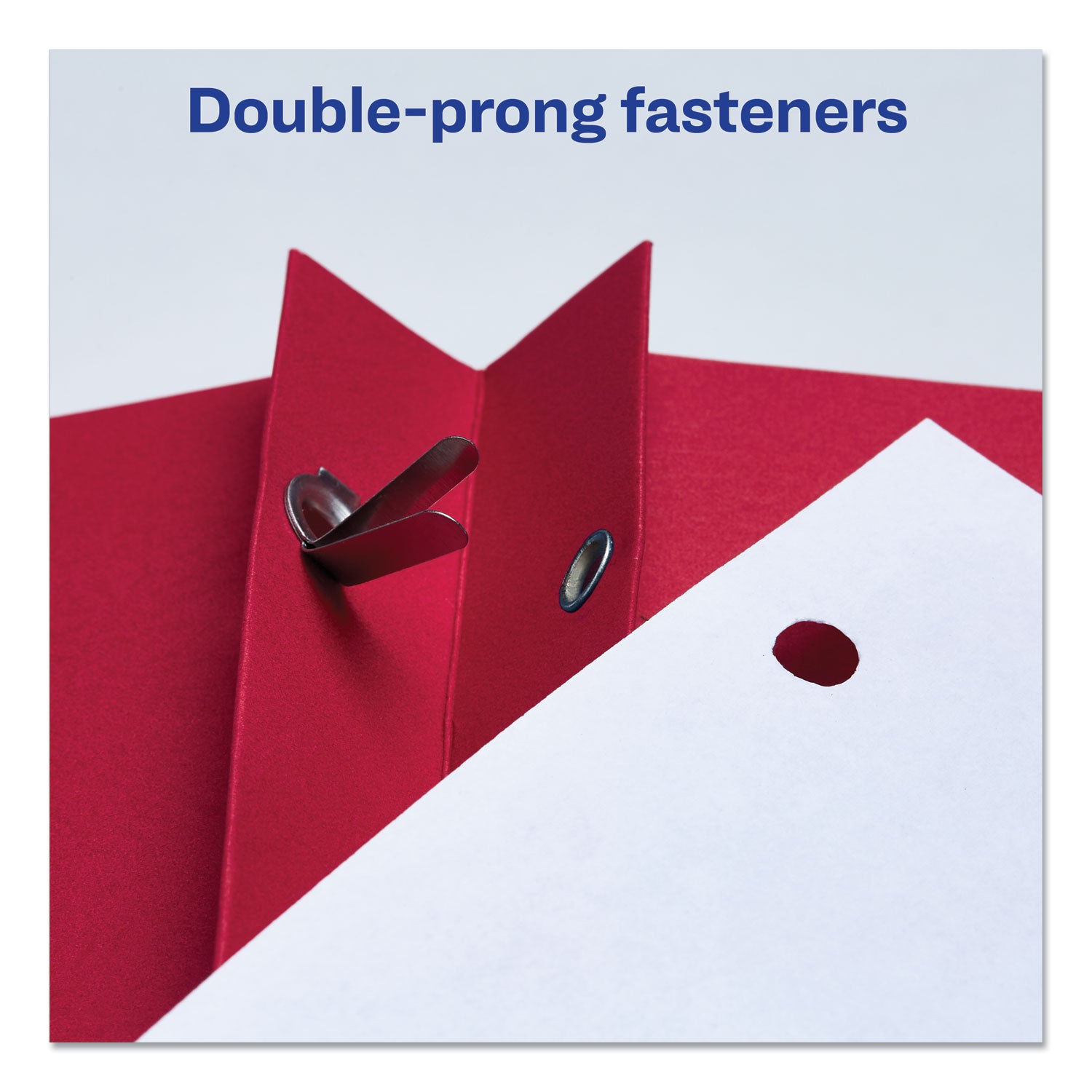 Avery® Two-Pocket Folder, Prong Fastener, 0.5" Capacity, 11 x 8.5, Red, 25/Box