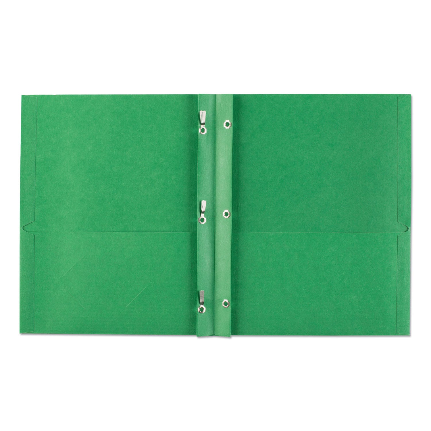 Avery® Two-Pocket Folder, Prong Fastener, 0.5" Capacity, 11 x 8.5, Green, 25/Box