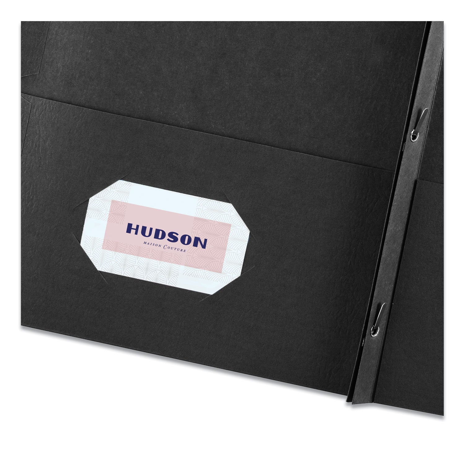 Avery® Two-Pocket Folder, Prong Fastener, 0.5" Capacity, 11 x 8.5, Black, 25/Box