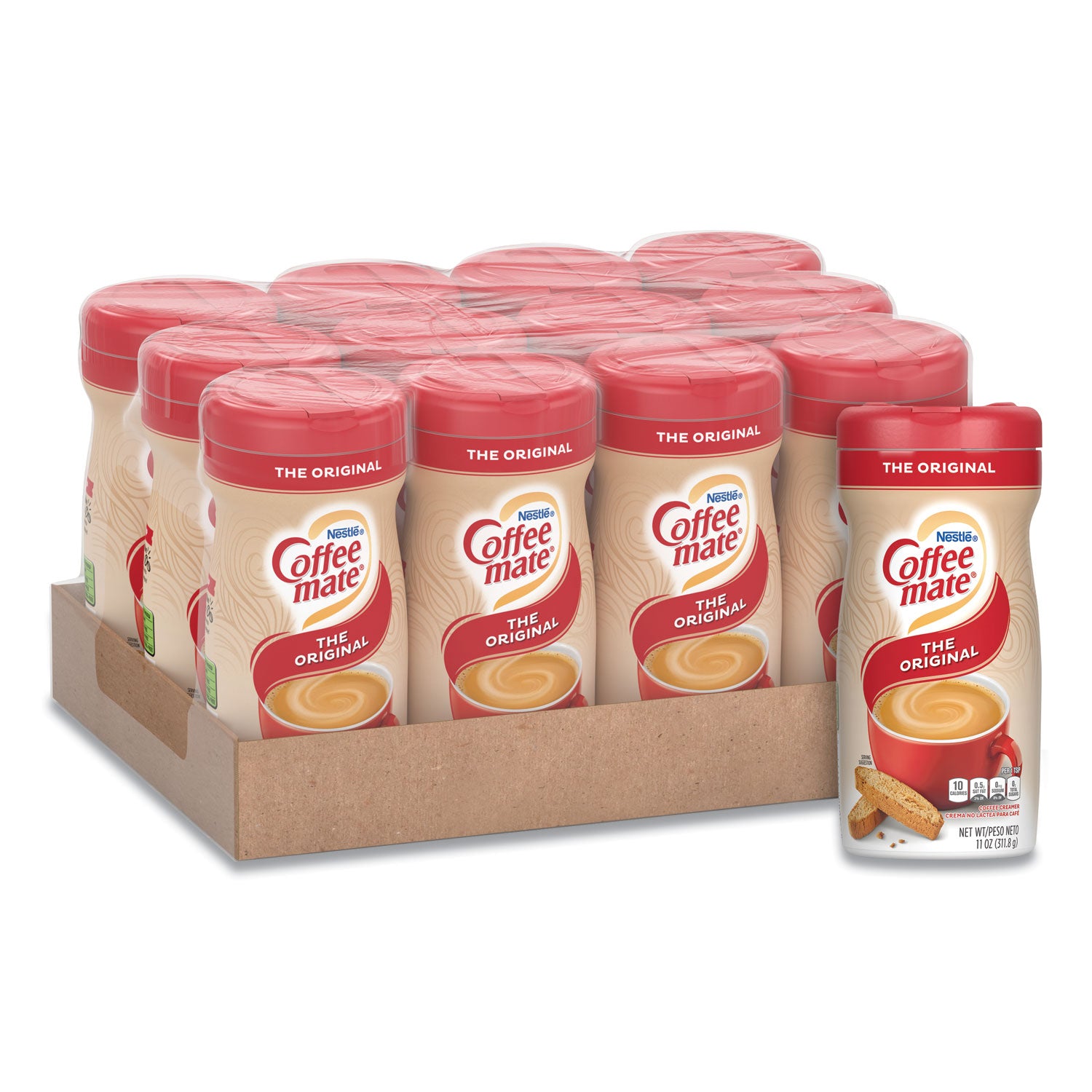 Coffee mate® Non-Dairy Powdered Creamer, Original, 11 oz Canister, 12/Carton