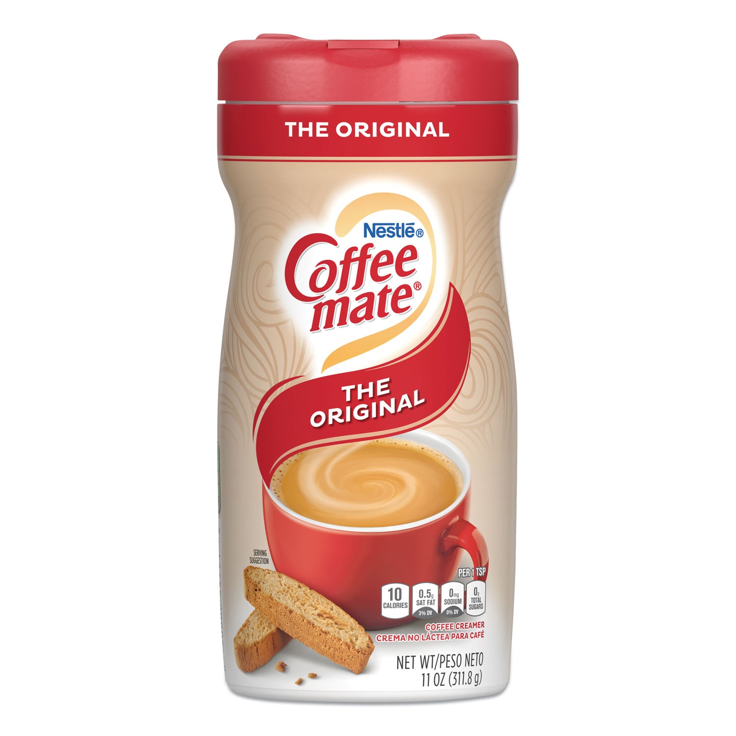 Coffee mate® Non-Dairy Powdered Creamer, Original, 11 oz Canister, 12/Carton