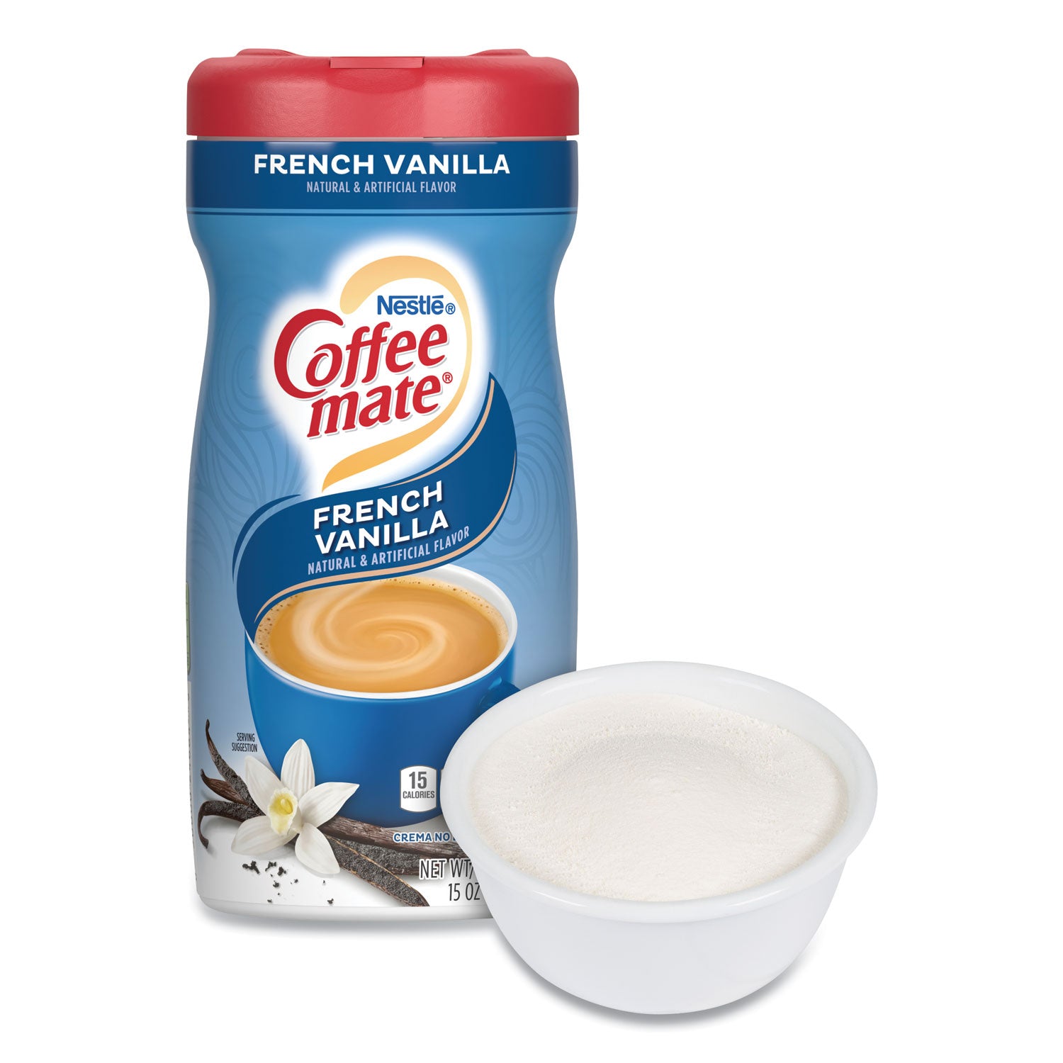 Coffee mate® French Vanilla Creamer Powder, 15oz Plastic Bottle