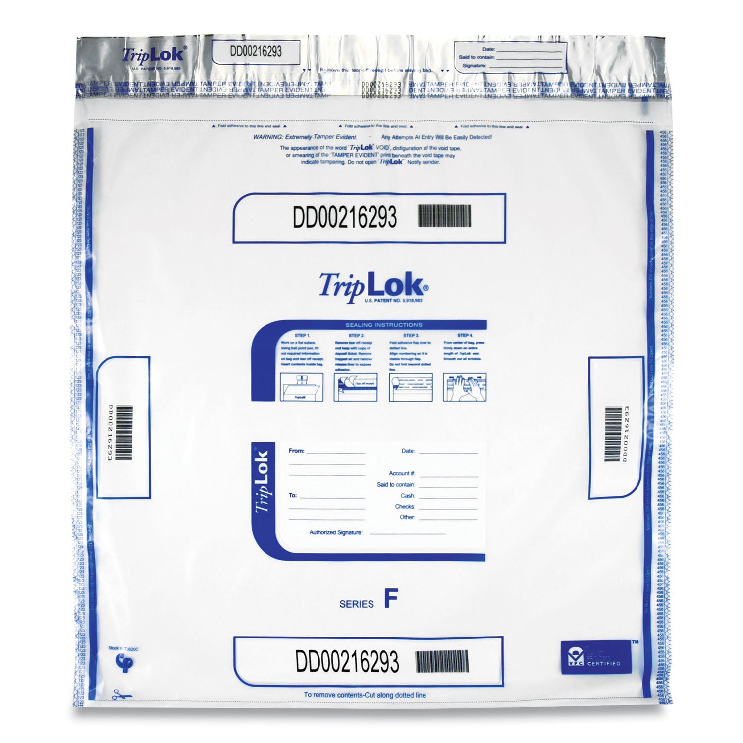 Deposit Bag, Plastic, 20 x 20, Clear, 250/Carton