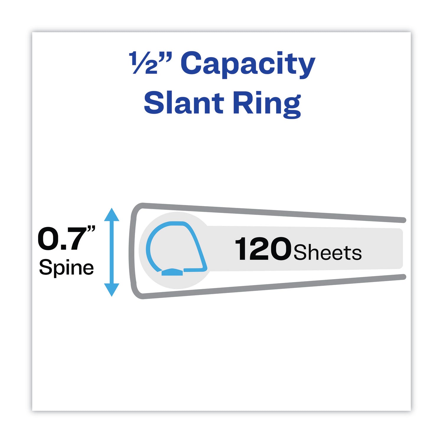 Avery® Heavy-Duty Non Stick View Binder with DuraHinge and Slant Rings, 3 Rings, 0.5" Capacity, 11 x 8.5, White, 4/Pack