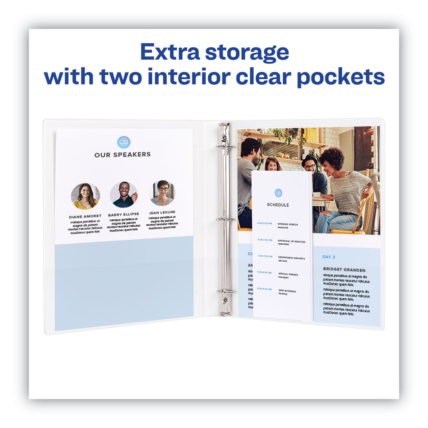 Avery® Heavy-Duty Non Stick View Binder with DuraHinge and Slant Rings, 3 Rings, 0.5" Capacity, 11 x 8.5, White, 4/Pack