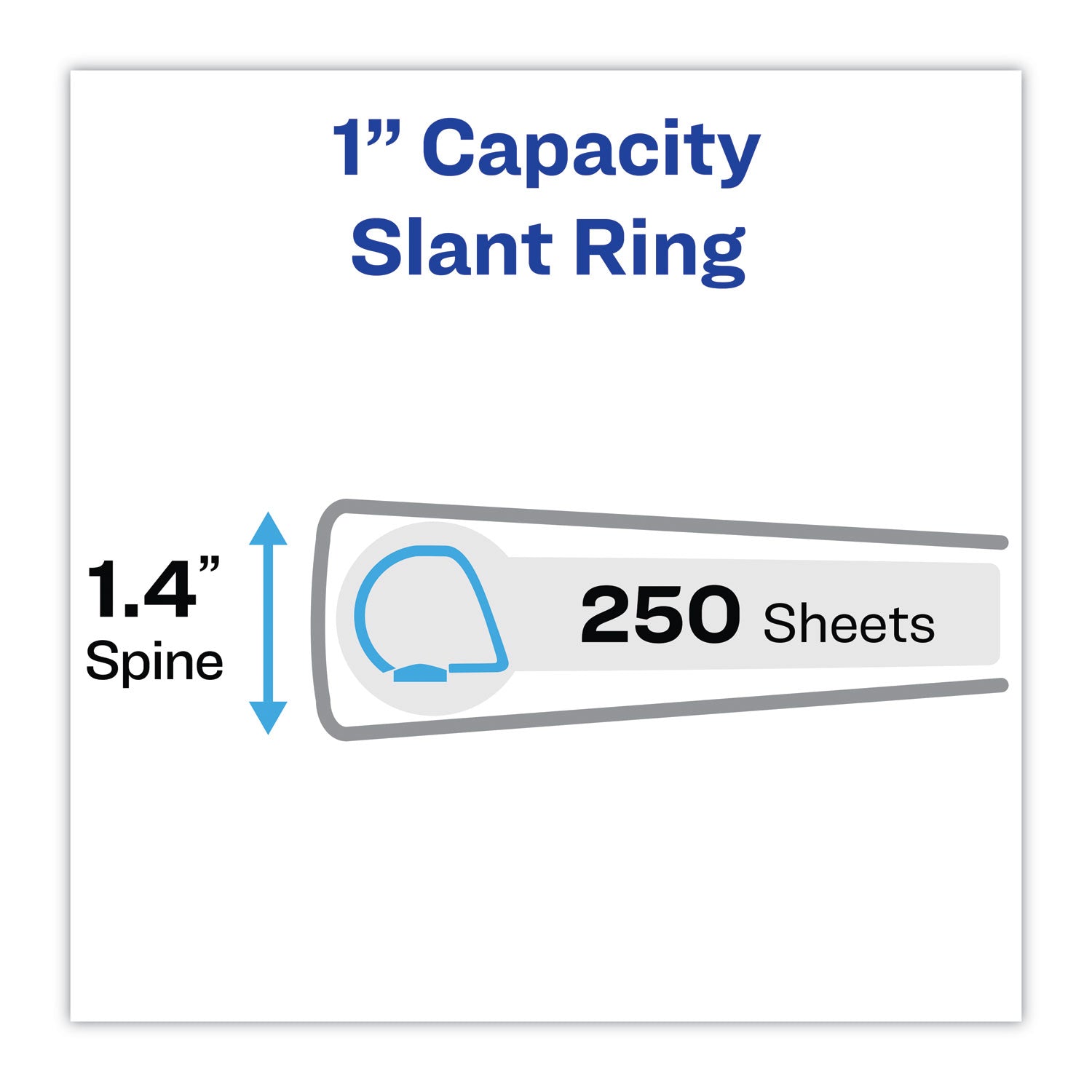 Avery® Heavy-Duty Non Stick View Binder with DuraHinge and Slant Rings, 3 Rings, 1" Capacity, 11 x 8.5, White, 4/Pack