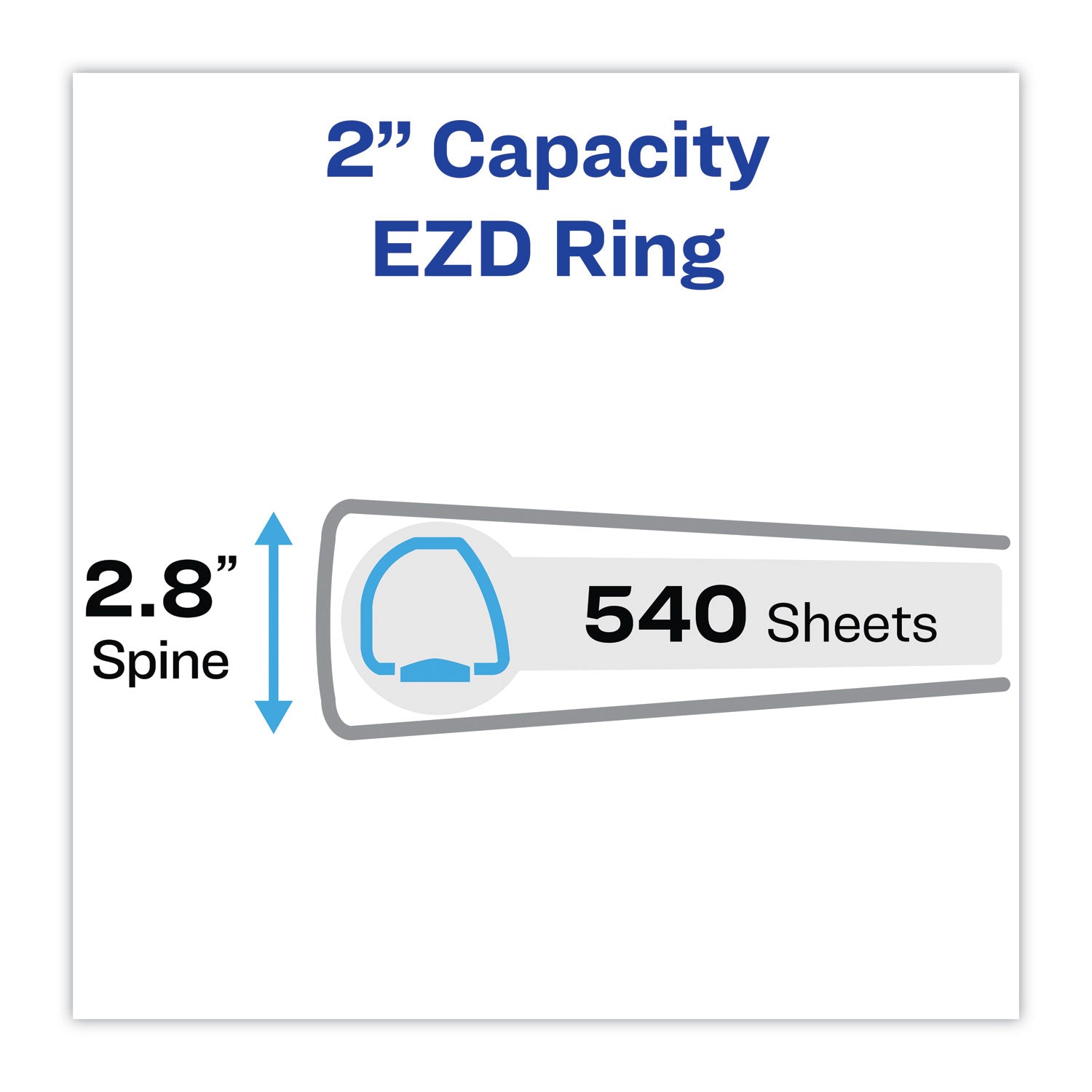 Avery® Heavy-Duty Non Stick View Binder with DuraHinge and Slant Rings, 3 Rings, 2" Capacity, 11 x 8.5, White, 4/Pack