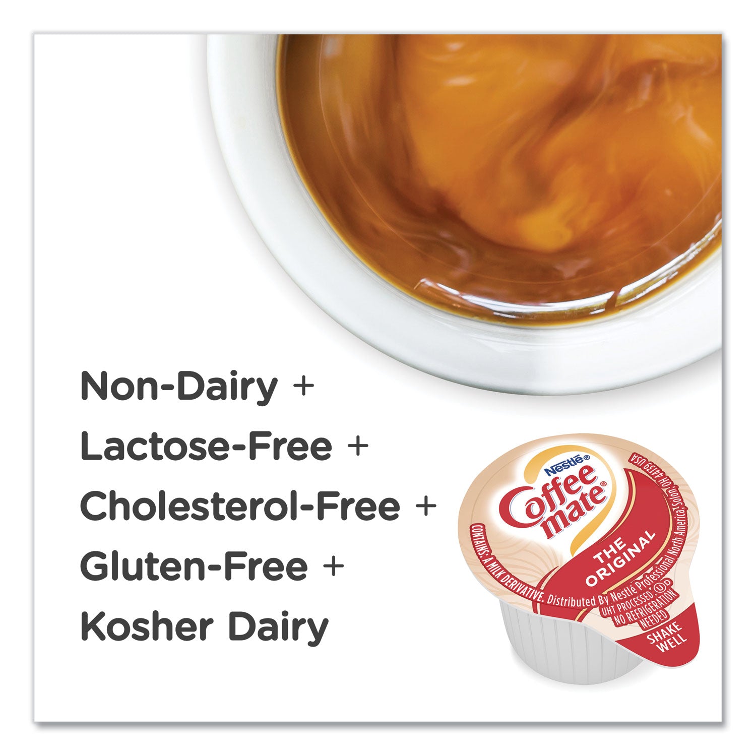 Coffee mate® Liquid Coffee Creamer, Original, 0.38 oz Mini Cups, 50/Box