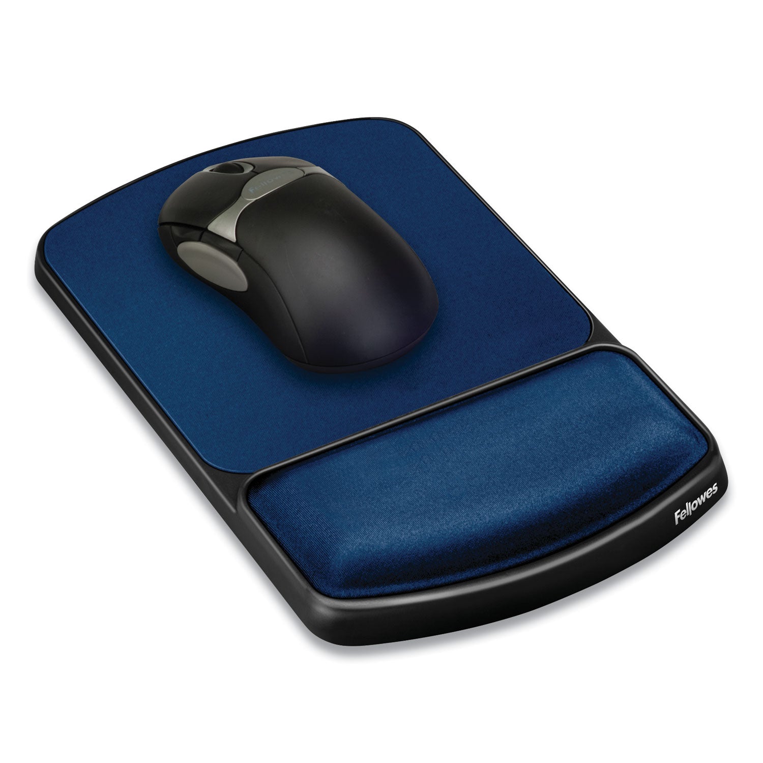 Fellowes® Gel Mouse Pad with Wrist Rest, 6.25 x 10.12, Black/Sapphire