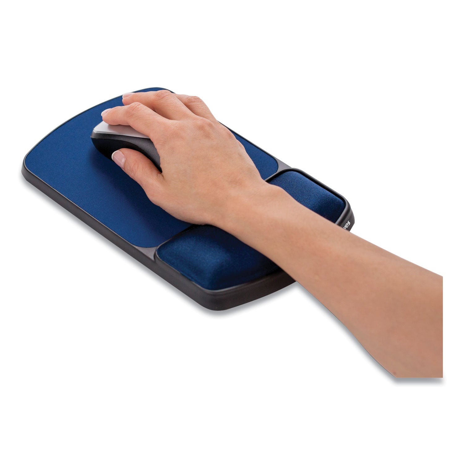 Fellowes® Gel Mouse Pad with Wrist Rest, 6.25 x 10.12, Black/Sapphire