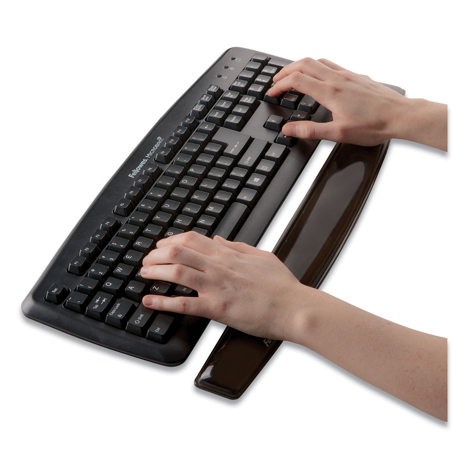 Fellowes® Gel Crystals Keyboard Wrist Rest, 18.5 x 2.25, Black