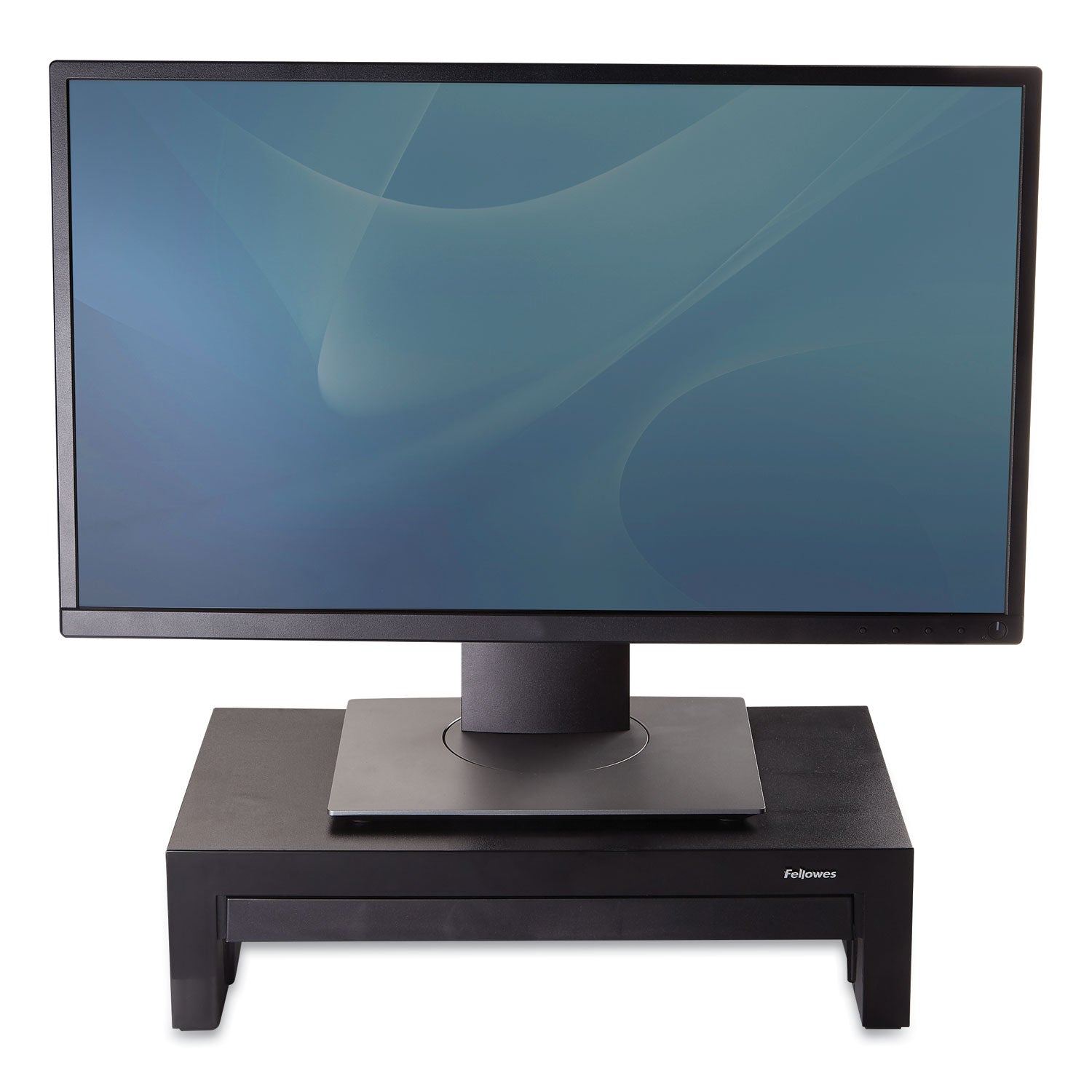 Fellowes® Designer Suites Monitor Riser, For 21" Monitors, 16" x 9.38" x 4.38" to 6", Black Pearl, Supports 40 lbs