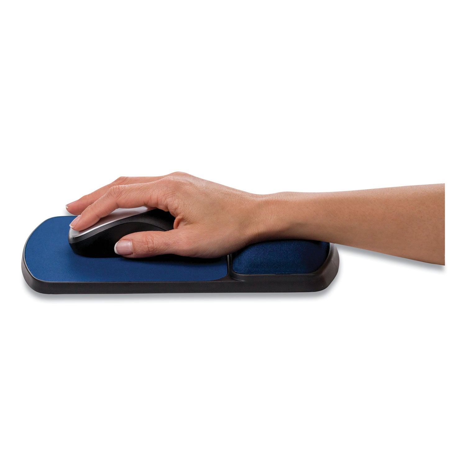 Fellowes® Gel Mouse Pad with Wrist Rest, 6.25 x 10.12, Black/Sapphire