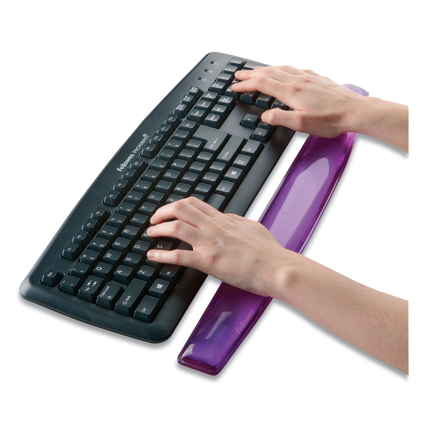 Fellowes® Gel Crystals Keyboard Wrist Rest, 18.5 x 2.25, Purple