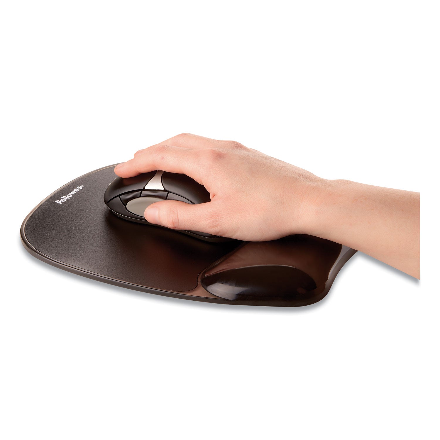 Fellowes® Gel Crystals Mouse Pad with Wrist Rest, 7.87 x 9.18, Black