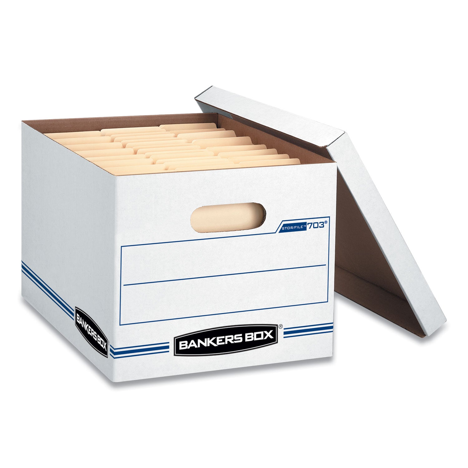 Bankers Box® STOR/FILE Basic-Duty Storage Boxes, Letter/Legal Files, 12" x 16.25" x 10.5", White, 20/Carton