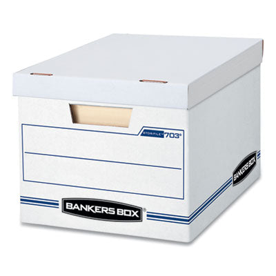 STOR/FILE Basic-Duty Storage Boxes, Letter/Legal Files, 12.5" x 16.25" x 10.5", White/Blue, 12/Carton Flipcost Flipcost