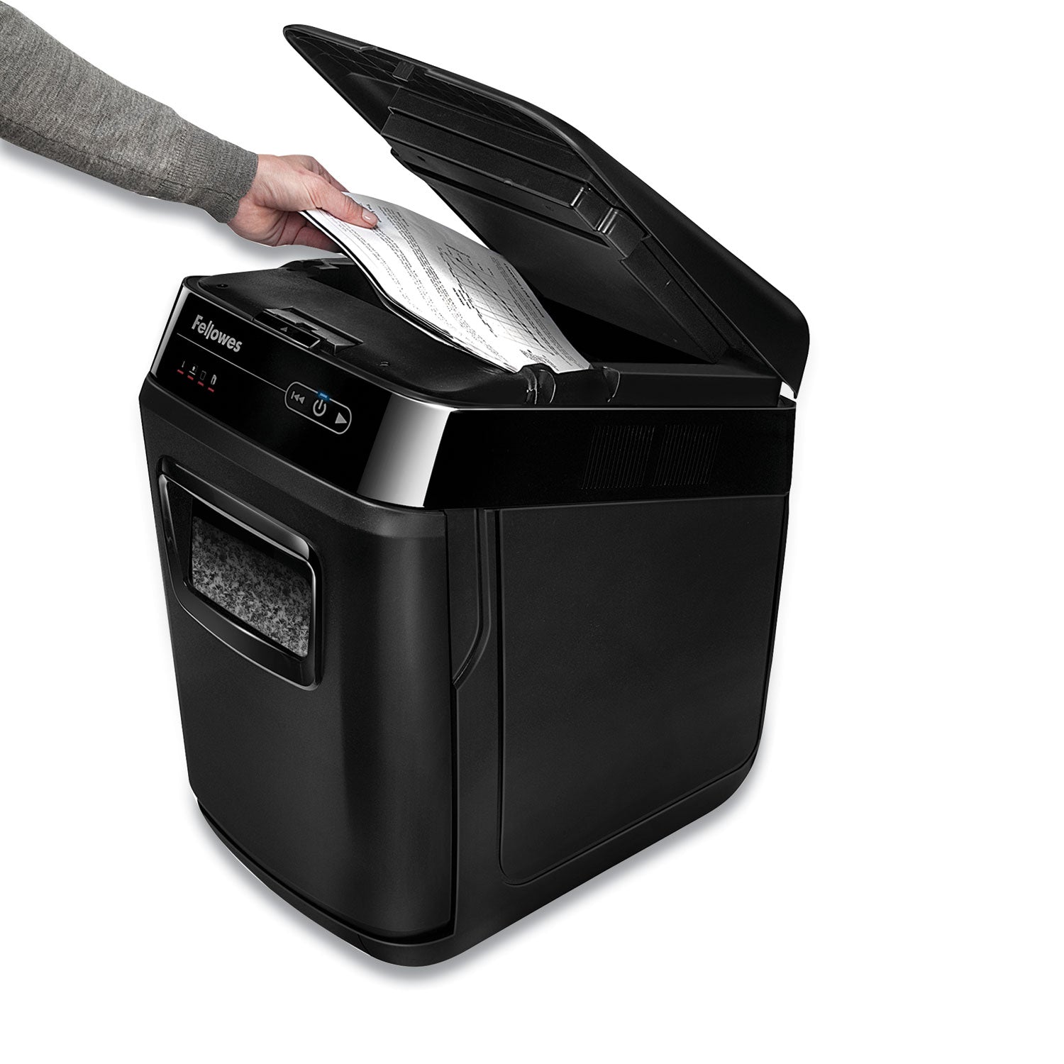 Fellowes® AutoMax 200M Auto Feed Micro-Cut Shredder, 200 Auto/10 Manual Sheet Capacity