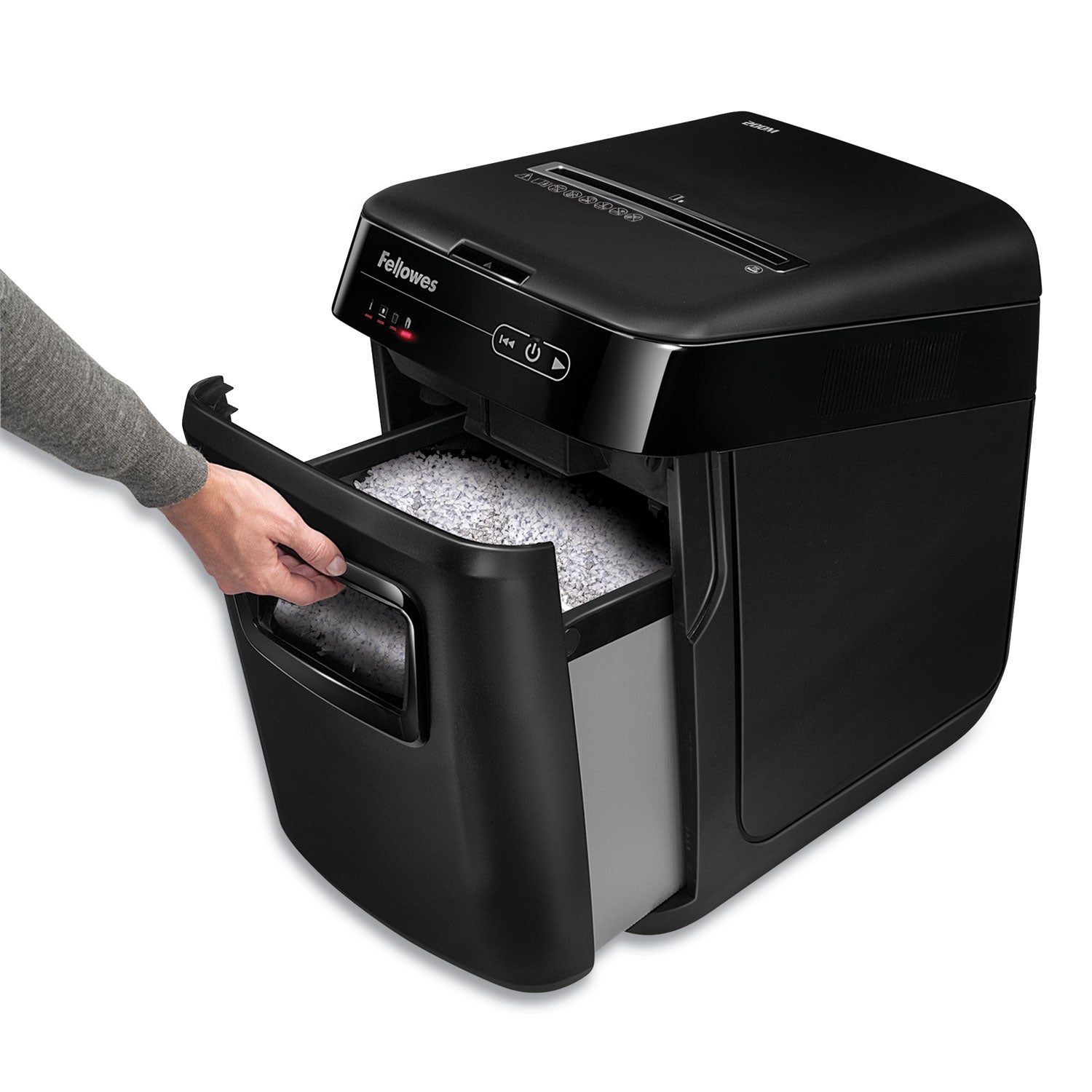 Fellowes® AutoMax 200M Auto Feed Micro-Cut Shredder, 200 Auto/10 Manual Sheet Capacity