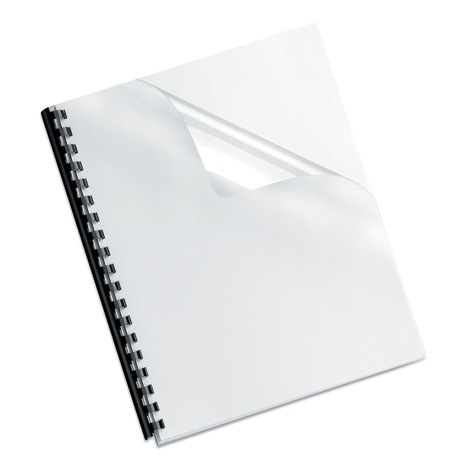 Fellowes® Crystals Transparent Presentation Covers for Binding Systems, Clear, with Round Corners, 11.25 x 8.75, Unpunched, 100/Pack