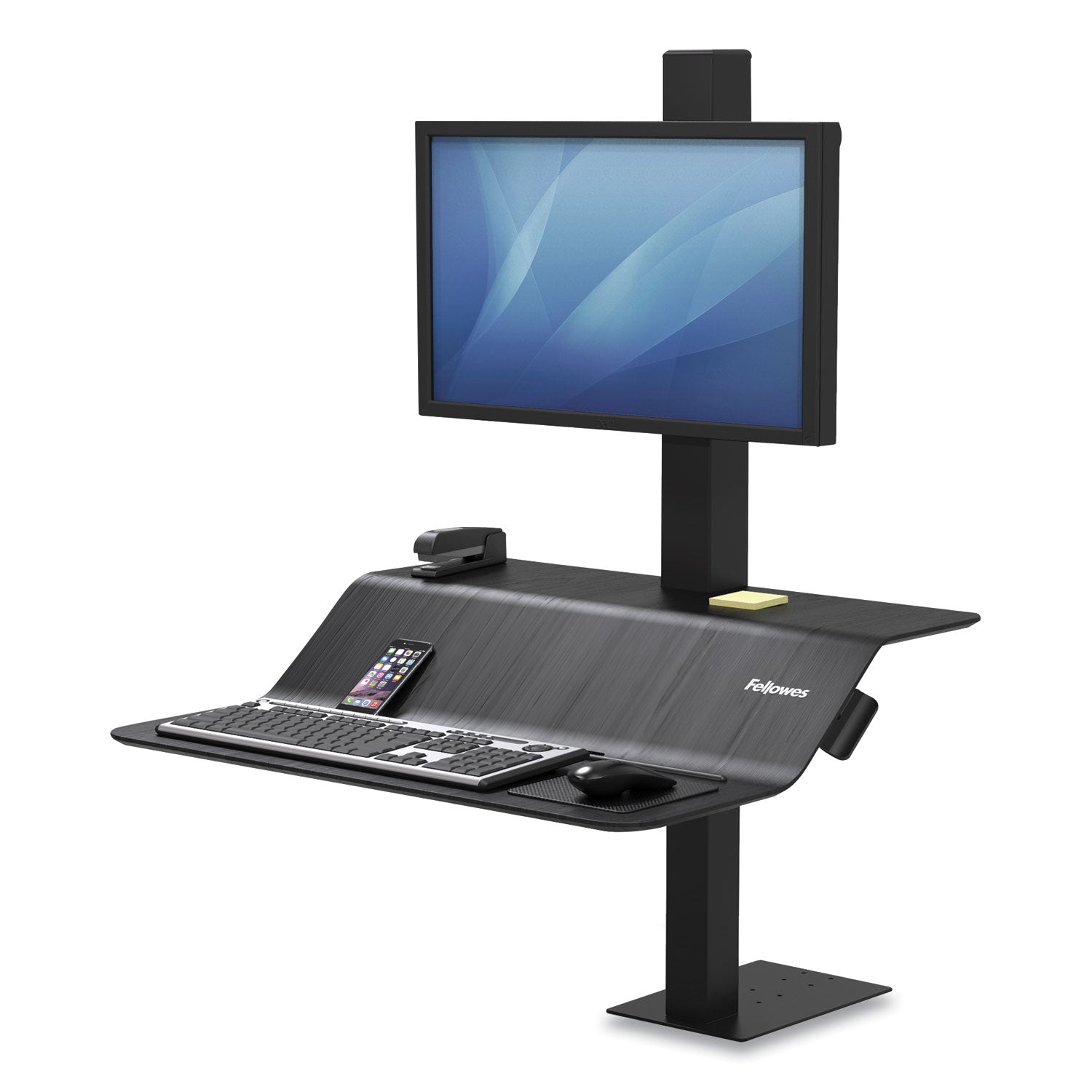 Lotus VE Sit-Stand Workstation, 29" x 28.5" x 27.5" to 42.5", Black