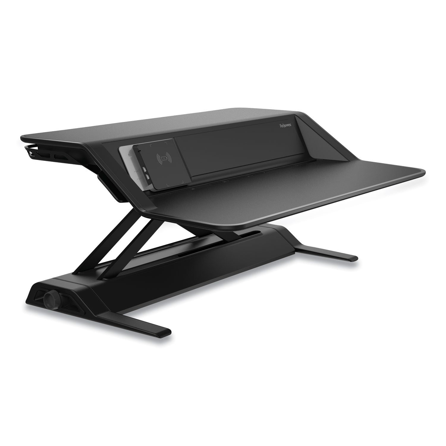 Fellowes® Lotus DX Sit-Stand Workstation, 32.75" x 24.25" x 5.5" to 22.5", Black