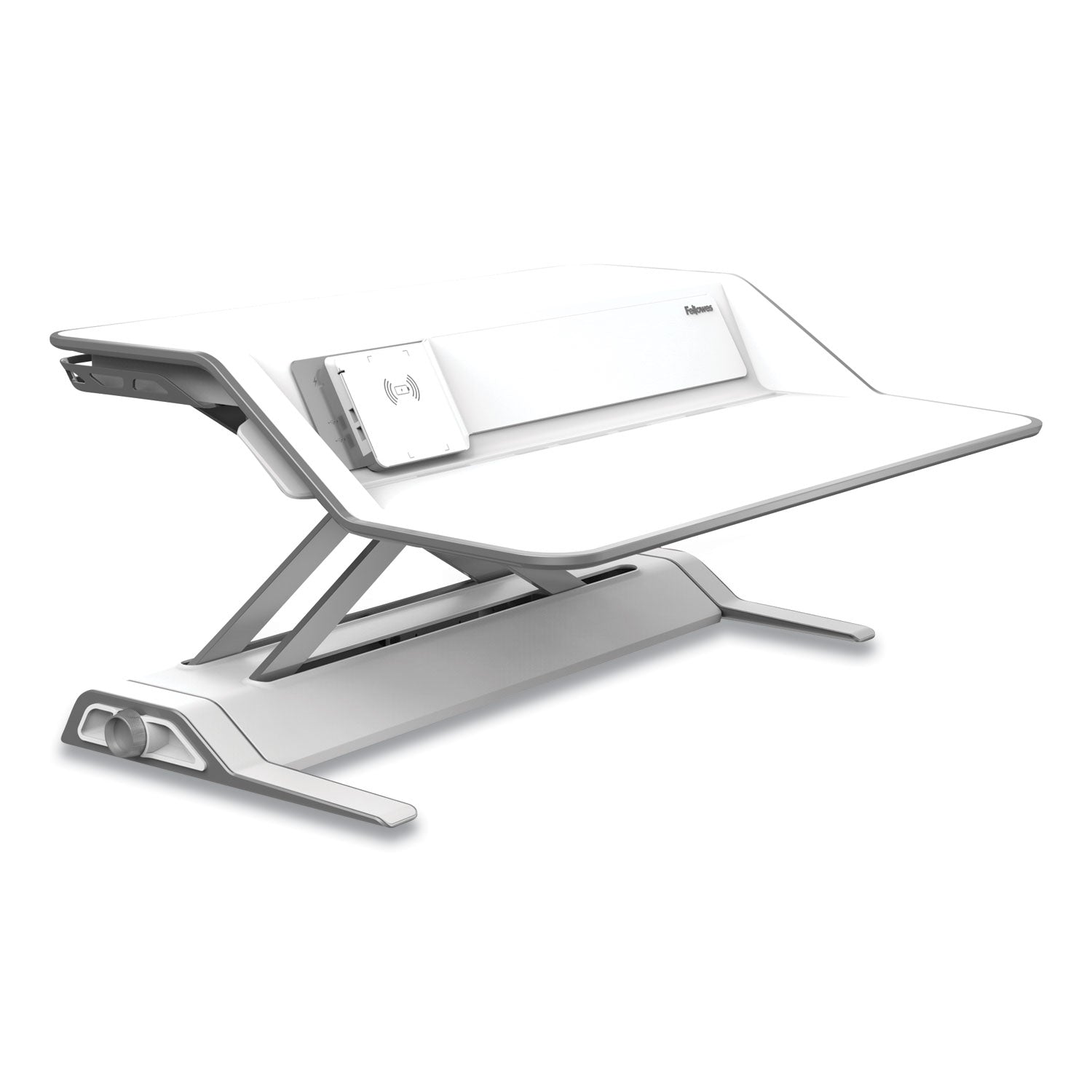 Fellowes® Lotus DX Sit-Stand Workstation, 32.75" x 24.25" x 5.5" to 22.5", White