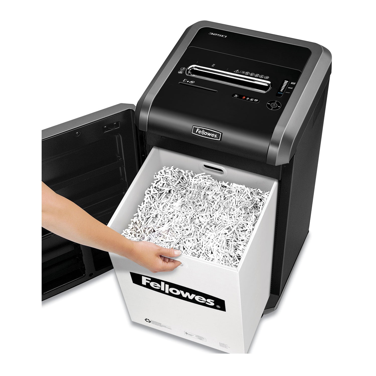 Fellowes® Powershred 325Ci 100% Jam Proof Cross-Cut Shredder, 22 Manual Sheet Capacity