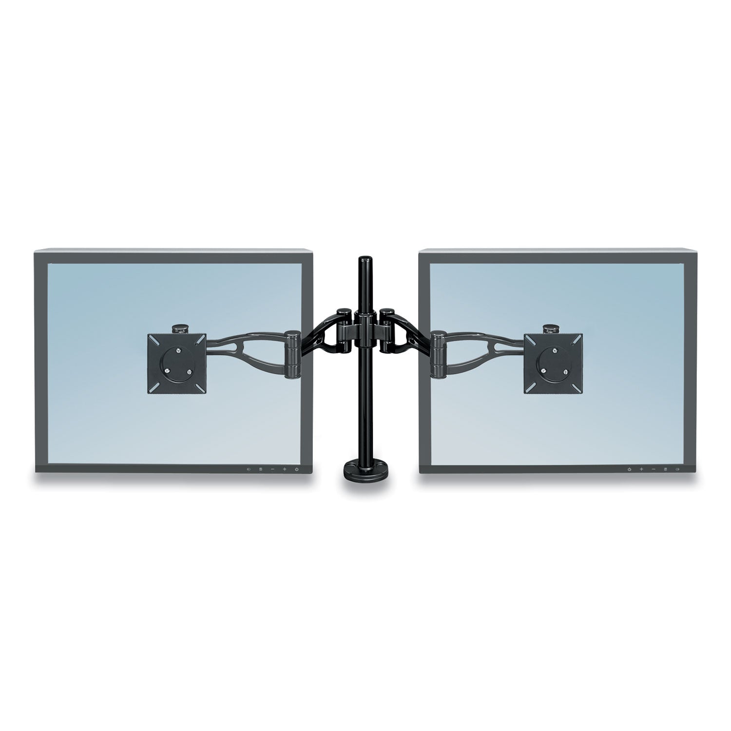 Professional Series Depth Adjustable Dual Monitor Arm, 360 deg Rotation, 37 deg Tilt, 360 deg Pan, Black, Supports 24 lb