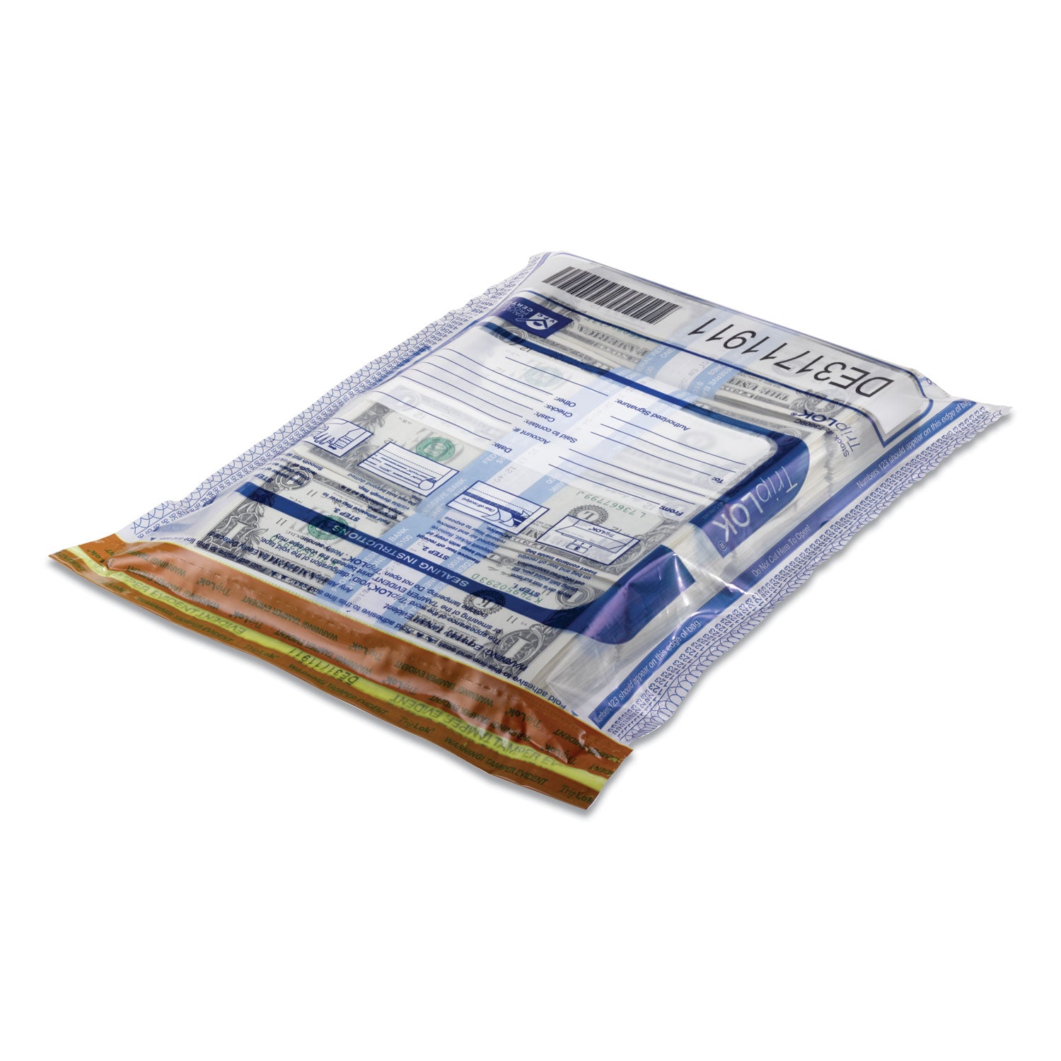 Control Papers TripLOK Series A Tamper-Evident Bags, 9 x 12, Clear, 100/Pack