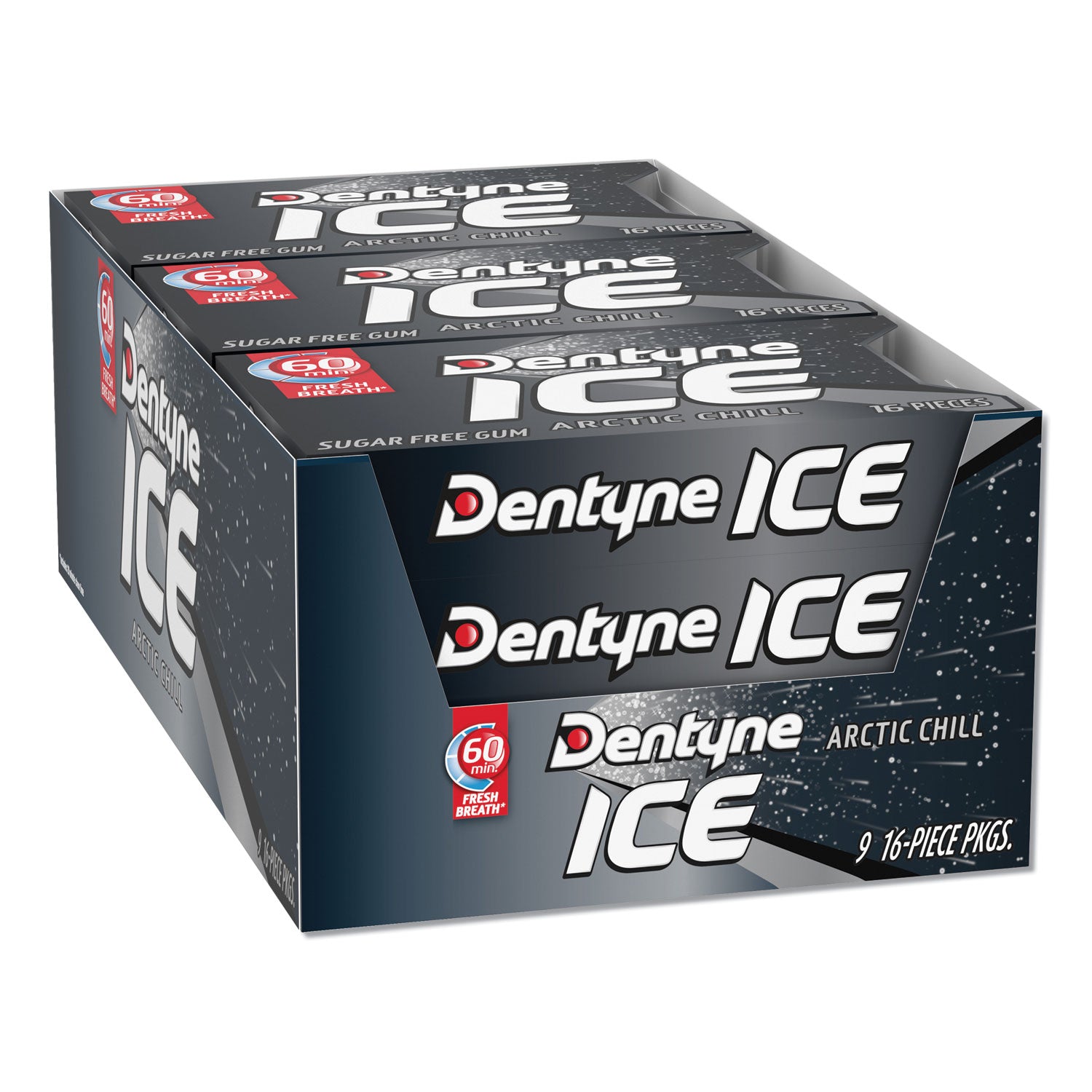 Dentyne Ice® Sugarless Gum, Arctic Chill, 16 Pieces/Pack, 9 Packs/Box