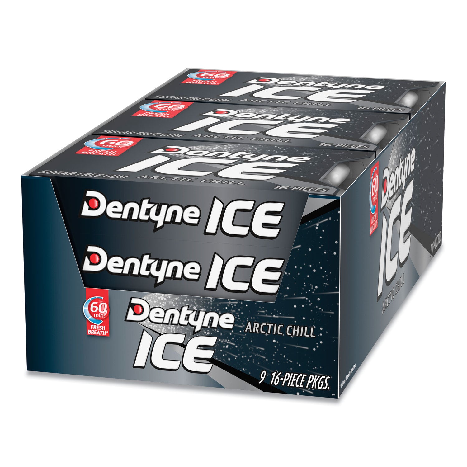 Dentyne Ice® Sugarless Gum, Arctic Chill, 16 Pieces/Pack, 9 Packs/Box