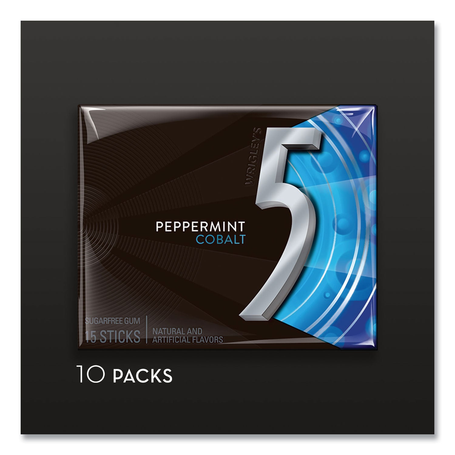 Wrigley's® 5 Gum, Peppermint Cobalt, 15 Sticks/Pack, 10 Packs/Box