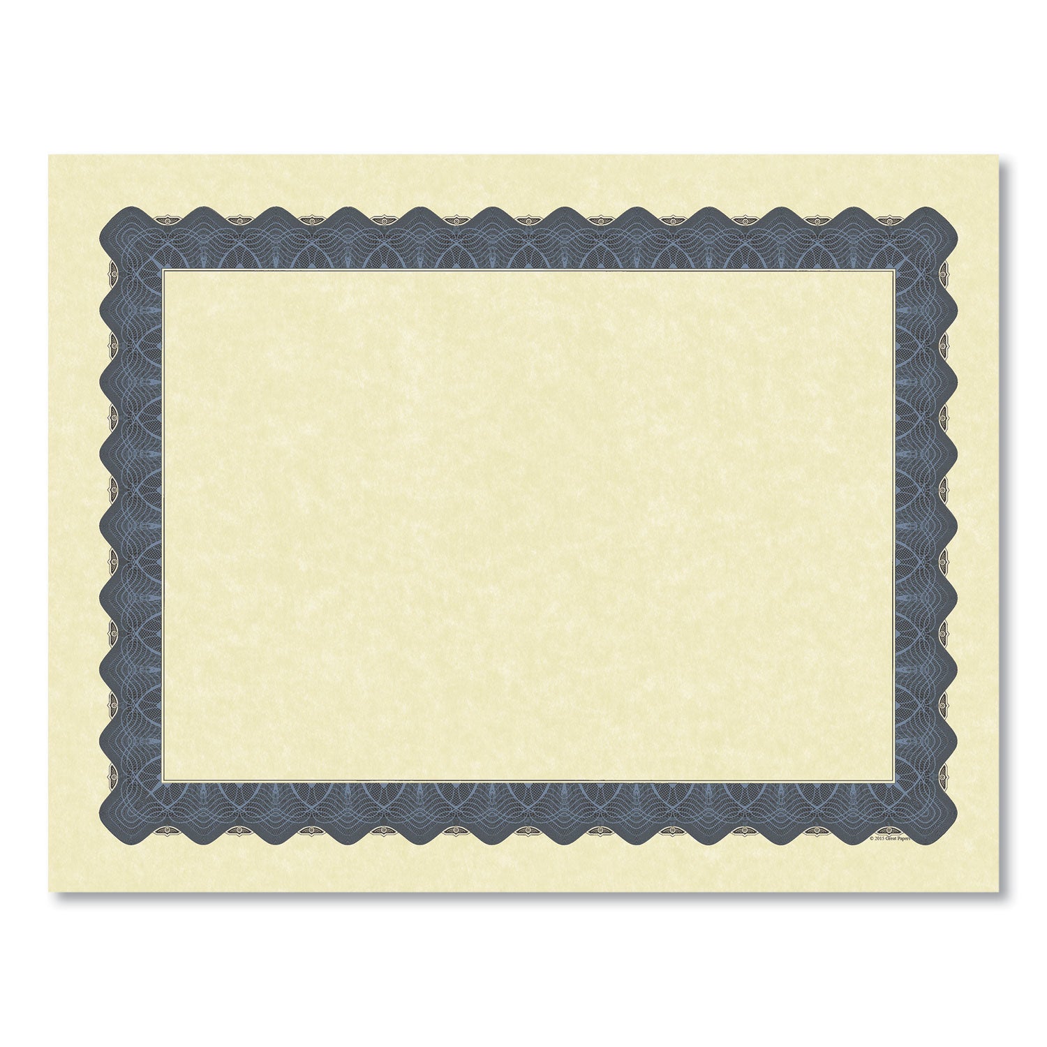 Great Papers!® Metallic Border Certificates, 11 x 8.5, Ivory/Blue with Blue Border, 100/Pack