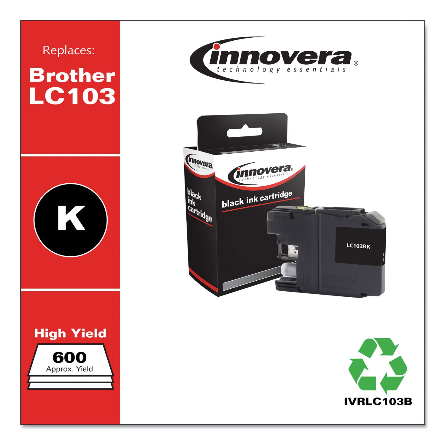 Innovera® Remanufactured Black High-Yield Ink, Replacement for LC103BK, 600 Page-Yield