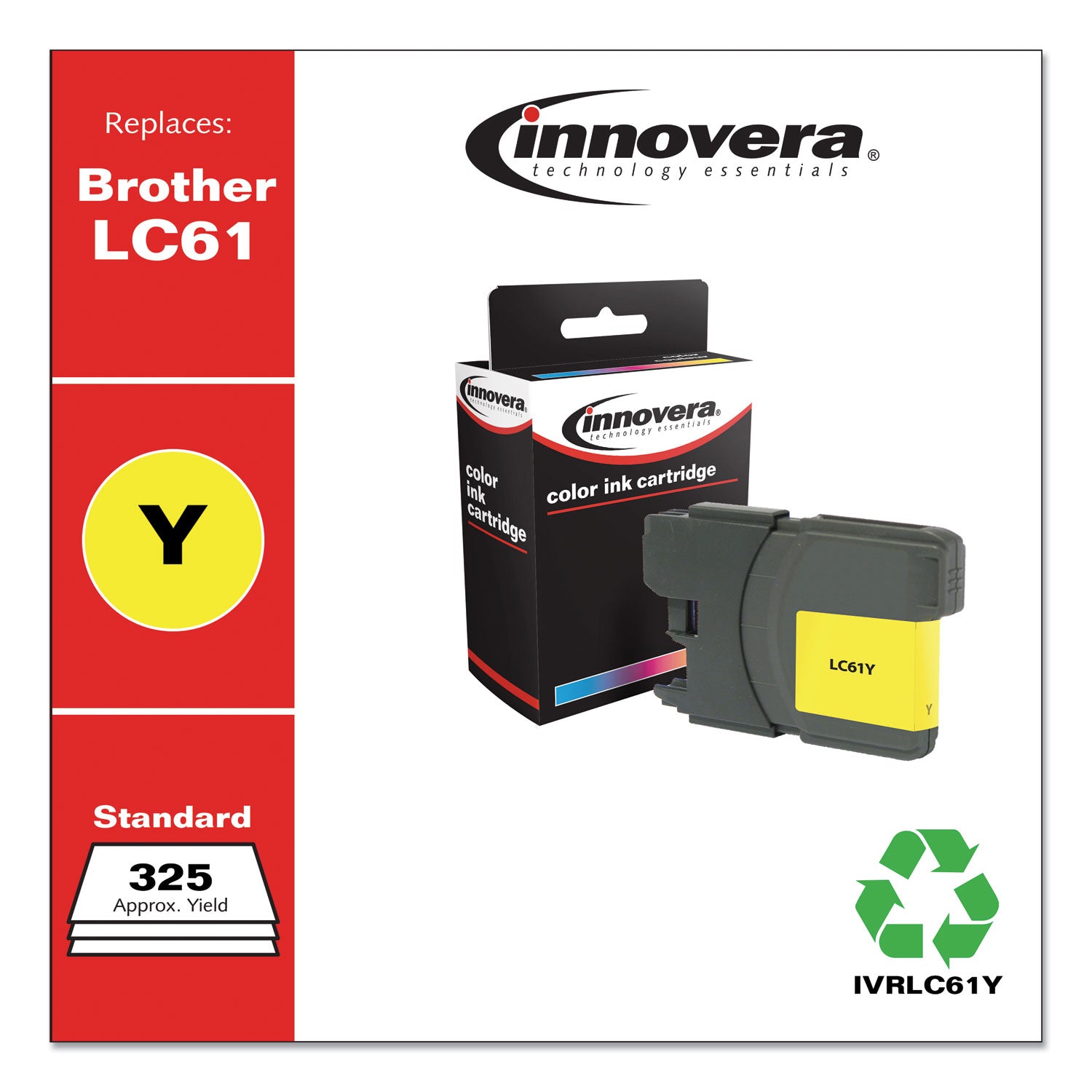 Innovera® Remanufactured Yellow Ink, Replacement for LC61Y, 750 Page-Yield