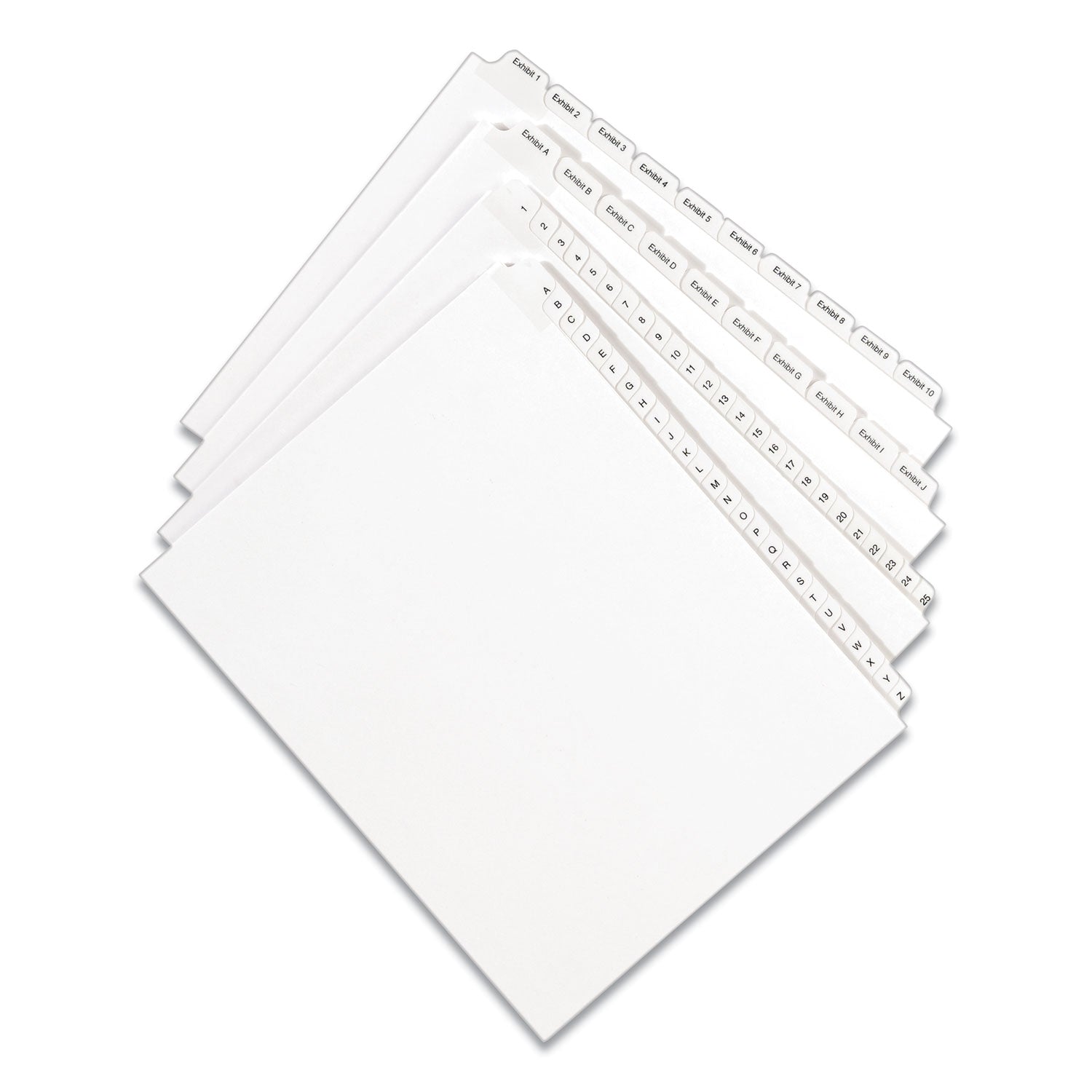 Avery® Preprinted Legal Exhibit Side Tab Index Dividers, Allstate Style, 10-Tab, 3, 11 x 8.5, White, 25/Pack