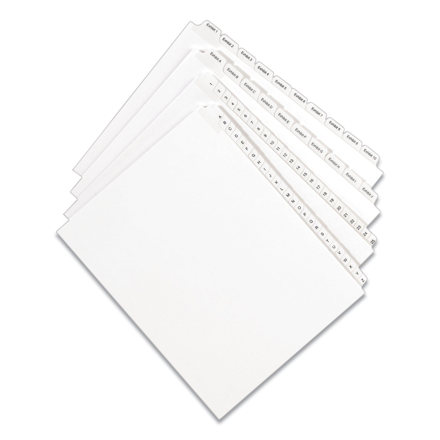 Avery® Preprinted Legal Exhibit Side Tab Index Dividers, Allstate Style, 10-Tab, 11, 11 x 8.5, White, 25/Pack